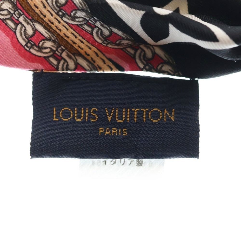 LOUIS VUITTON(ルイヴィトン) バンドーBB アルティメット シルクスカーフ ブラック×ホワイト×ピンク M76676 レディース