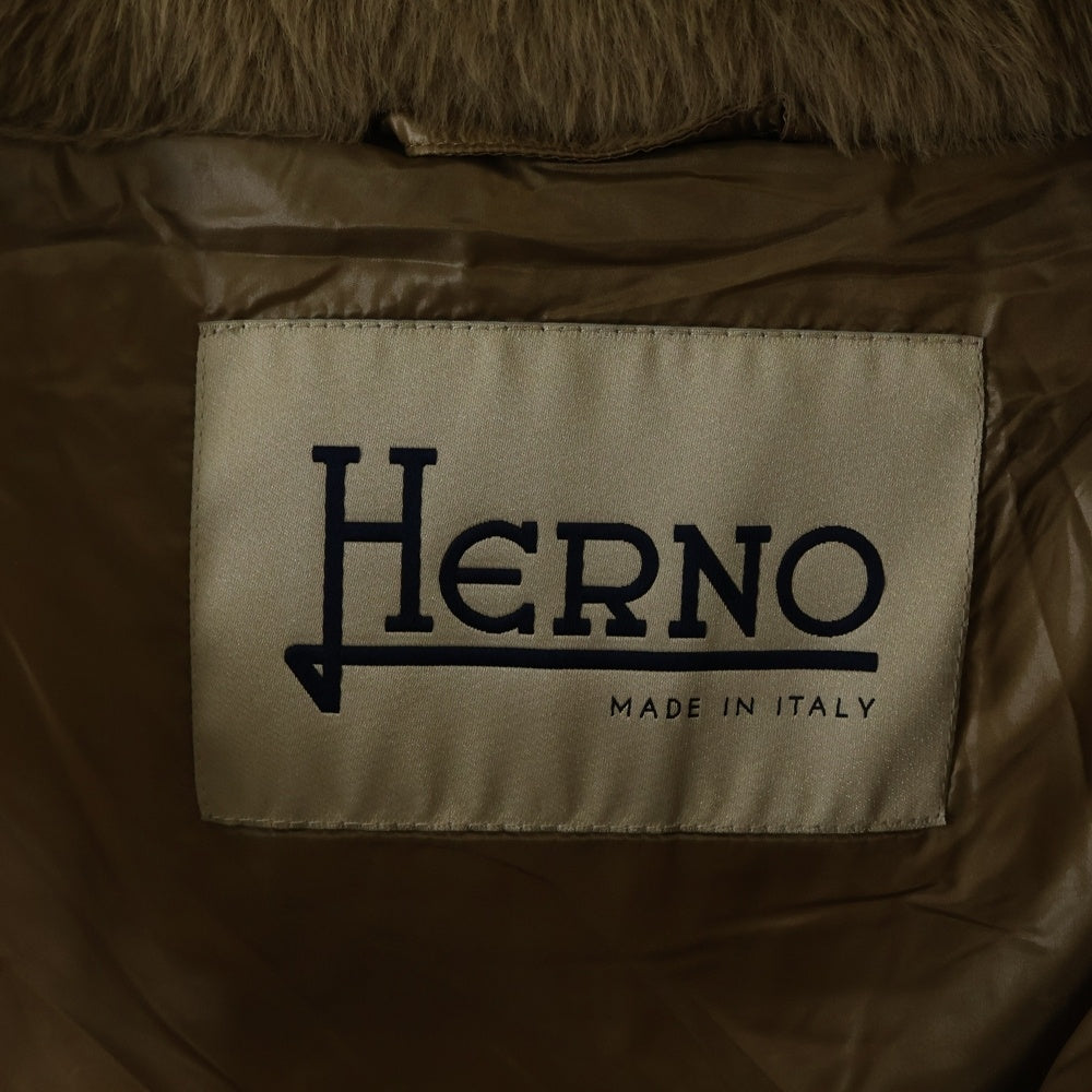 HERNO(ヘルノ) エコファー ジップアップ ダウンジャケット ベージュ レディース PI1166D-12354-2155