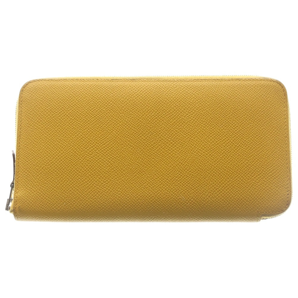 HERMES(エルメス) アザップロング シルクイン ロングウォレット 長財布 カードケース イエロー エプソン D刻印 シルバー金具 レディース