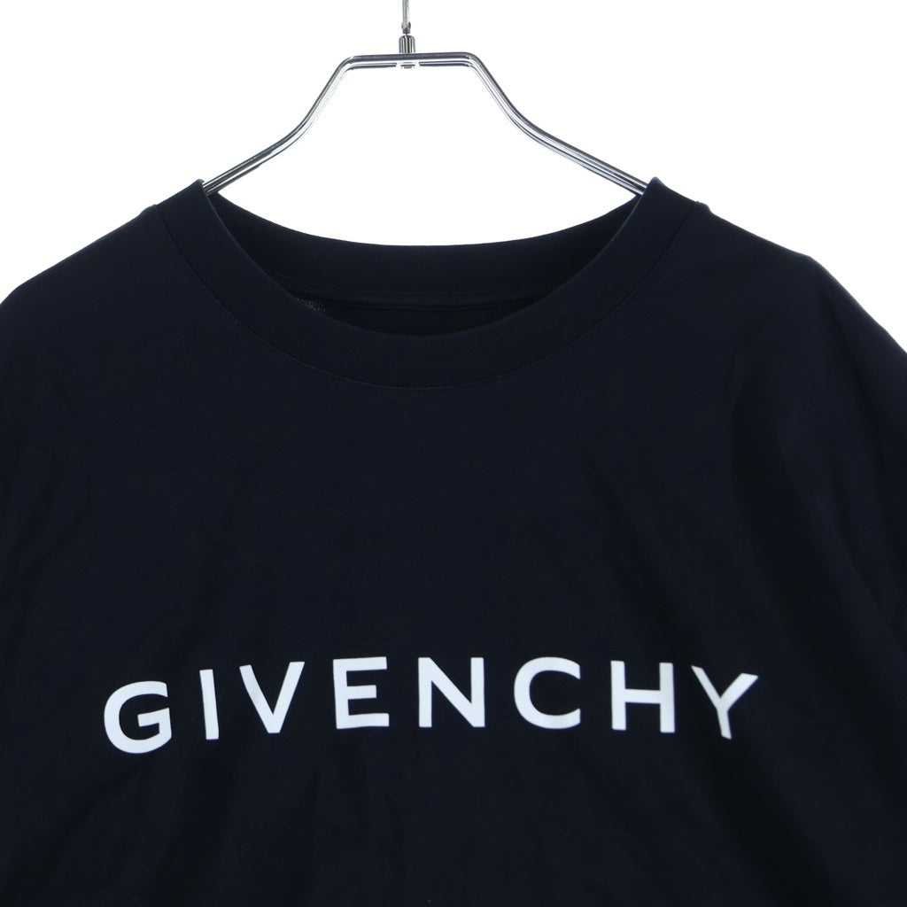 GIVENCHY(ジバンシィ) ロゴプリント クロップド ショート 半袖Tシャツ カットソー ブラック レディース BW70C53YAC