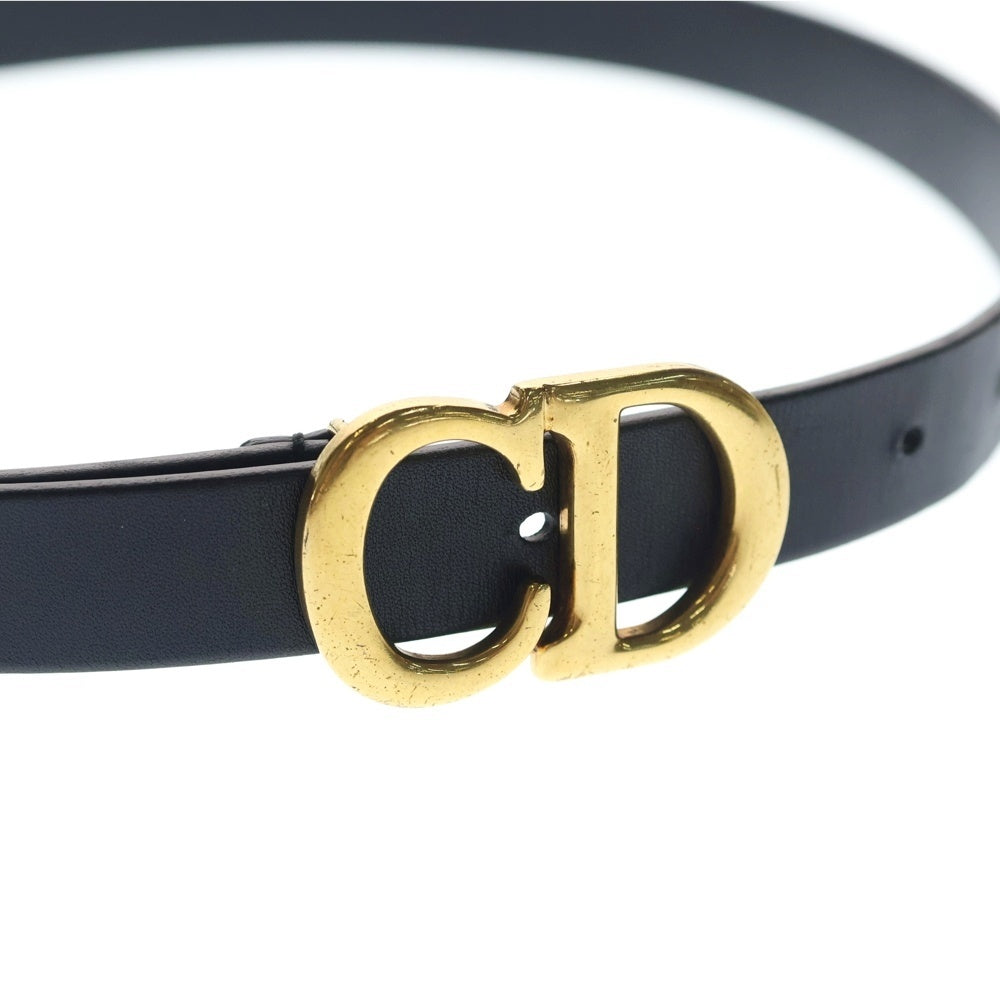 Christian Dior MONSIEUR(クリスチャンディオールムッシュ) CDロゴ レザーベルト ブラック ゴールド金具 レディース