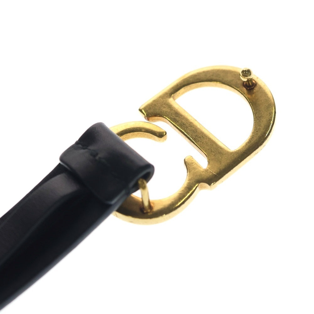 Christian Dior MONSIEUR(クリスチャンディオールムッシュ) CDロゴ レザーベルト ブラック ゴールド金具 レディース