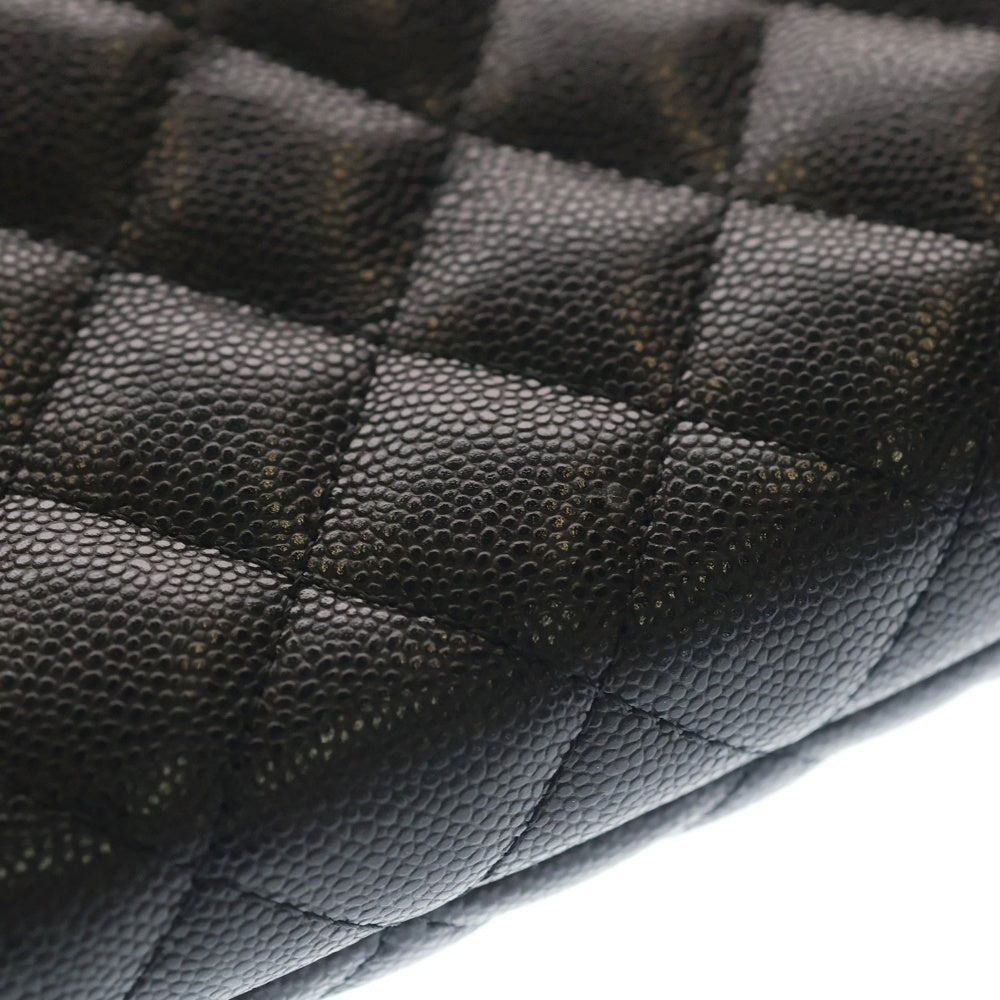 CHANEL(シャネル) 25c クルーズ マトラッセ チェーンショルダーバッグ ブラック キャビア ハンドバッグ ゴールド金具 レディース