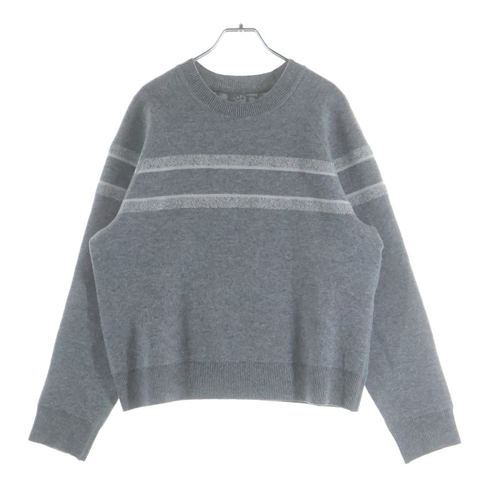 Christian Dior(クリスチャンディオール) リバーシブル オブリークロゴ クルーネック カシミアニットセーター レディース グレー 054S55AM055