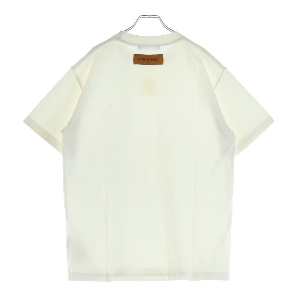 LOUIS VUITTON(ルイヴィトン) 22AW LVデボス エンボスロゴ クルーネック 半袖Tシャツ カットソー ホワイト RM222Q DT3 HNY55W レディース