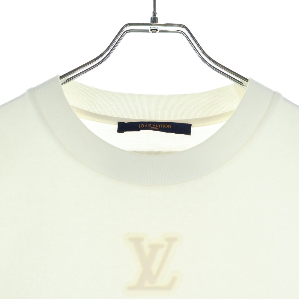 LOUIS VUITTON(ルイヴィトン) 22AW LVデボス エンボスロゴ クルーネック 半袖Tシャツ カットソー ホワイト RM222Q DT3 HNY55W レディース