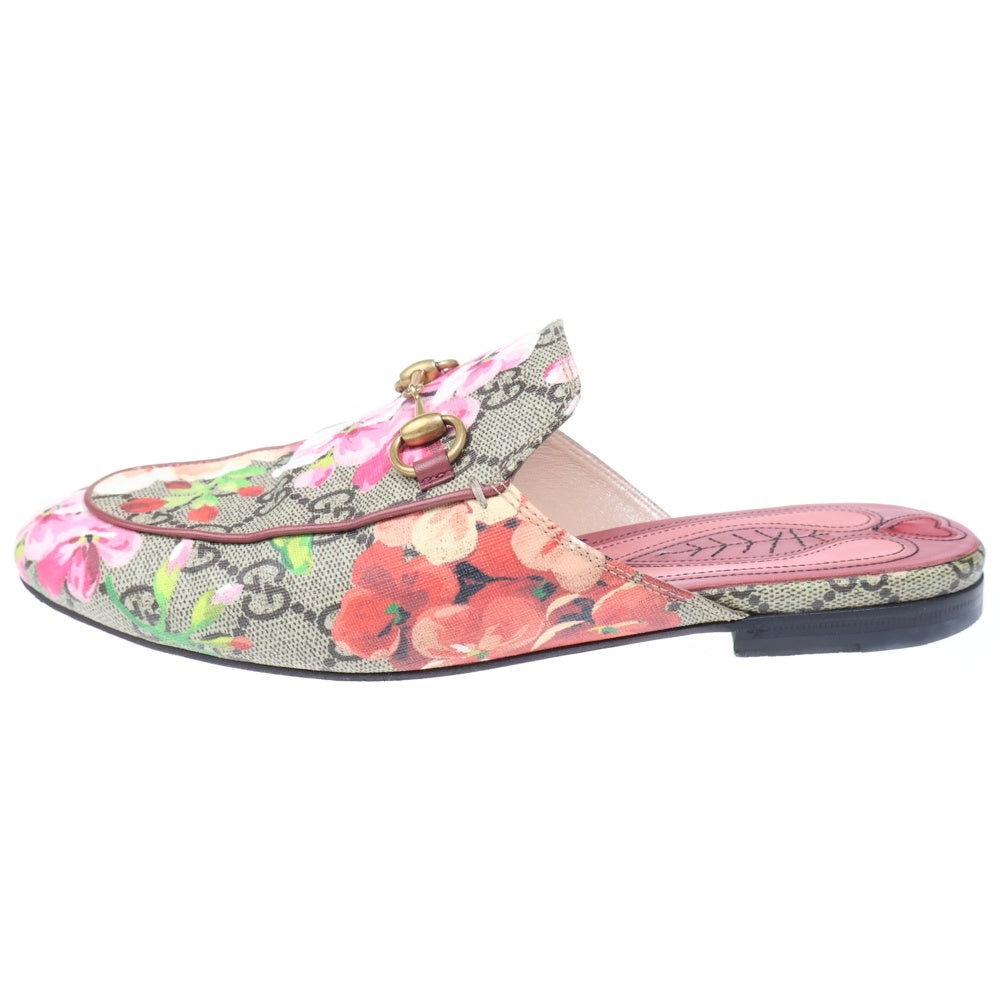 GUCCI(グッチ) GGブルーム プリンスタウン ホースビット フラットシューズ ミュール ベージュ/ピンク レディース 432772