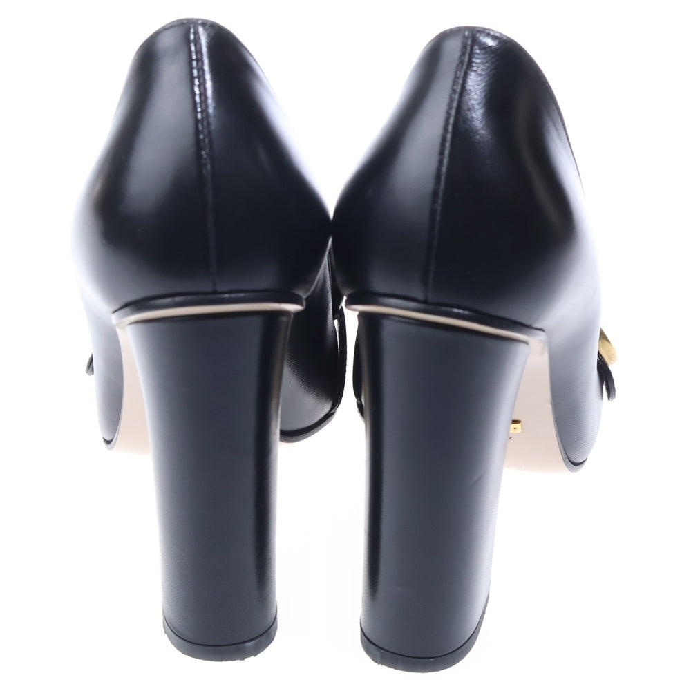 GUCCI(グッチ) GGマーモント レザー フリンジ ヒール パンプス シューズ ブラック レディース 408206