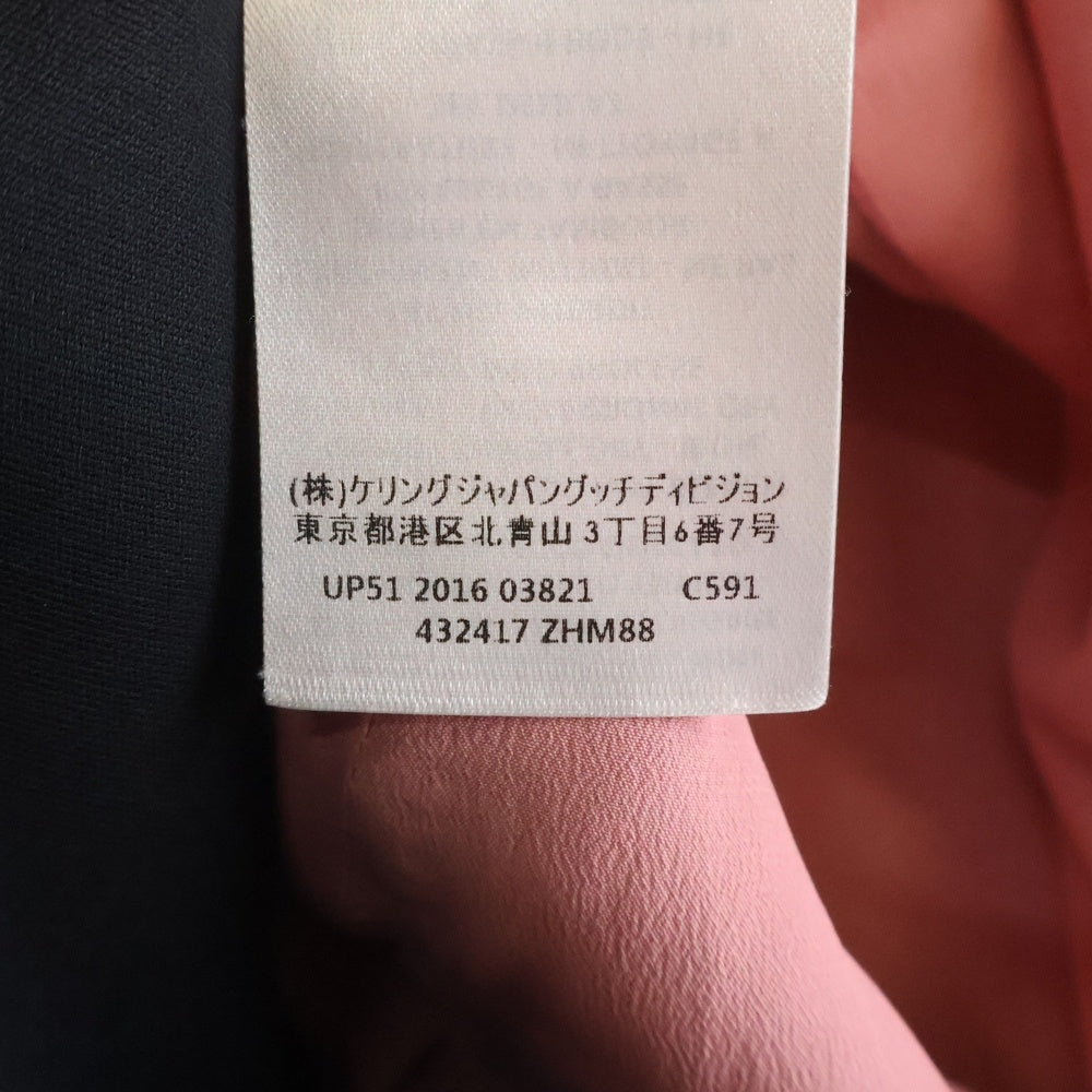 GUCCI(グッチ) インターロッキングG パールボタン フリルデザイン 3B テーラードジャケット ブラック レディース 432417