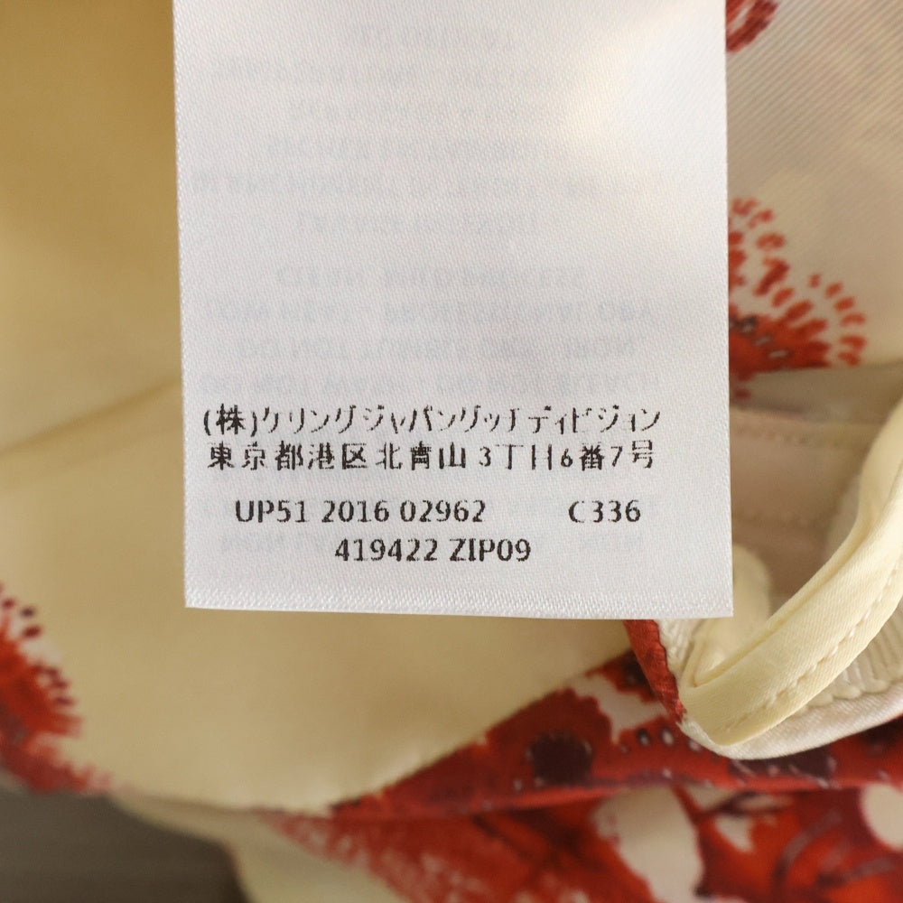 GUCCI(グッチ) フラワー総柄プリント シルク プリーツ ミディアムスカート レッド レディース 419422