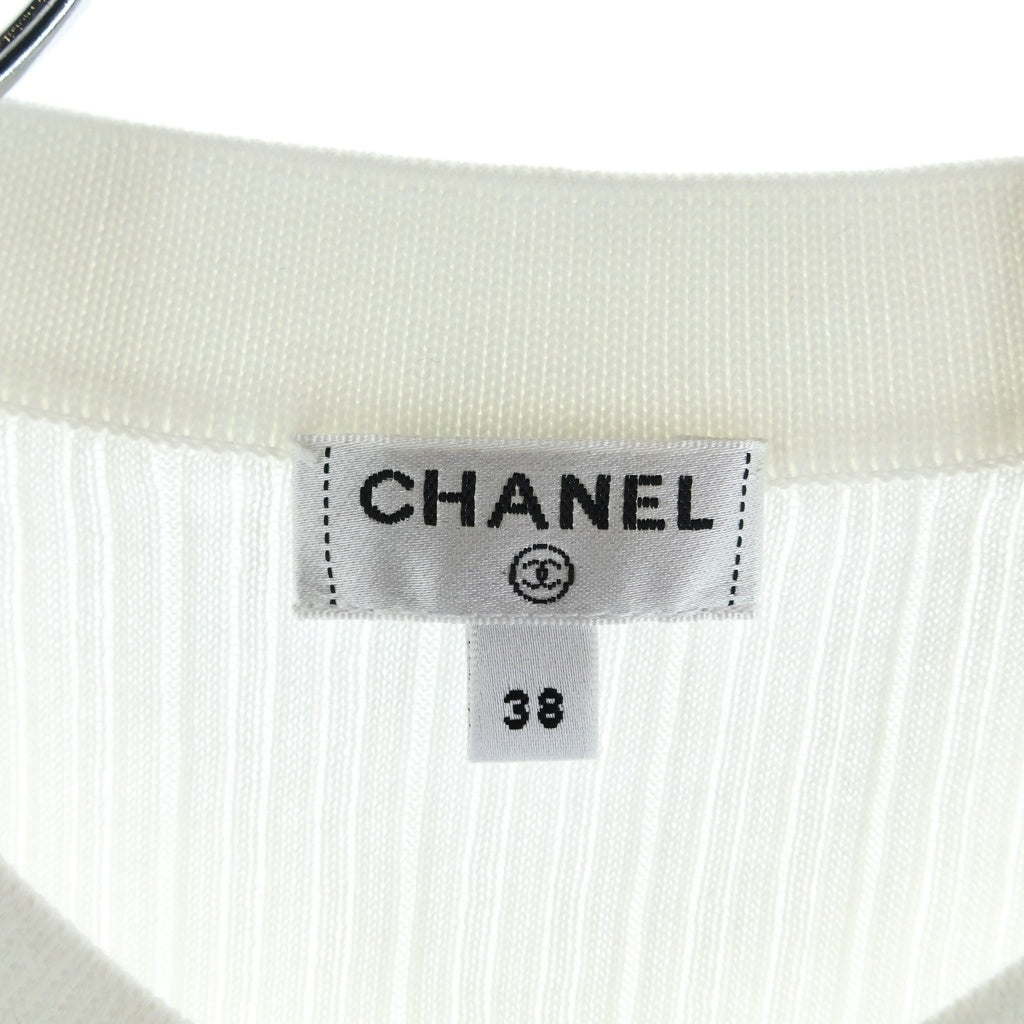 CHANEL(シャネル) CCロゴメタルボタン ココボタン ニット カーディガン ホワイト コットン P70502K10185 レディース