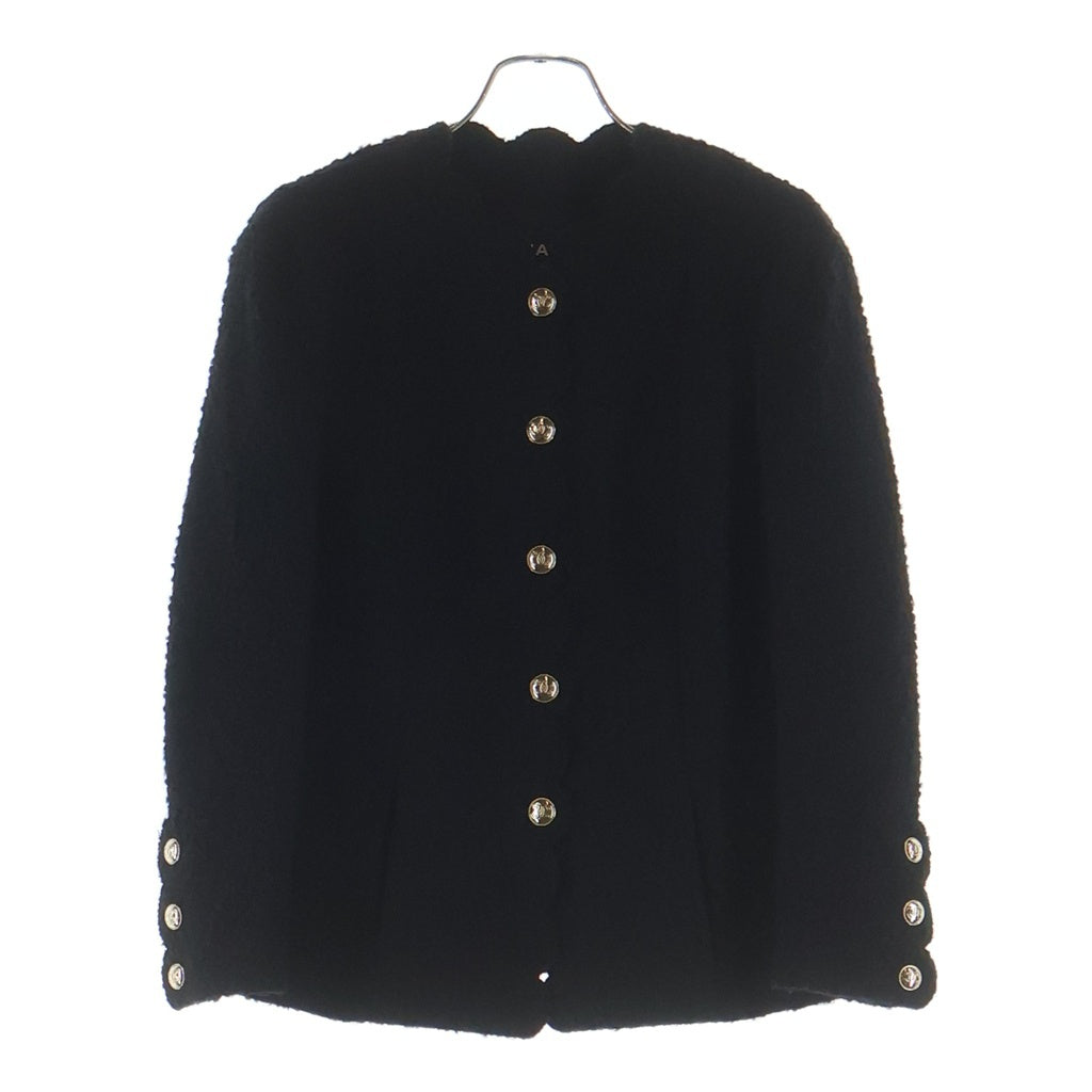 CHANEL(シャネル) ココボタンスカラップ ノーカラーツイードジャケット ブラック#34 P65347V61199 レディース