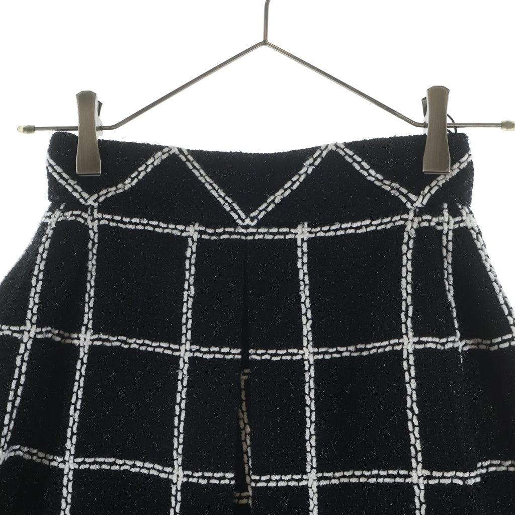 CHANEL(シャネル) ココボタン ツイード チェックプリーツスカート ブラック #34 P64067V49039 レディース