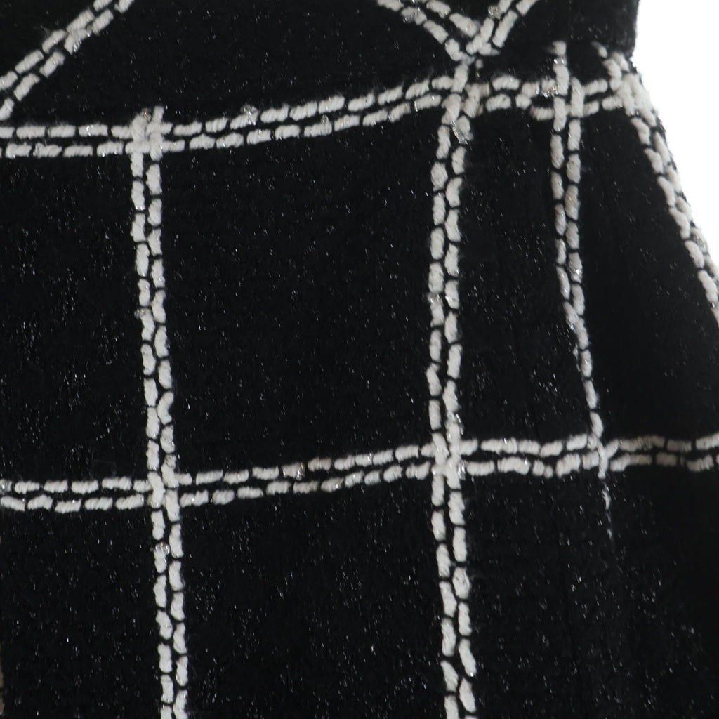 CHANEL(シャネル) ココボタン ツイード チェックプリーツスカート ブラック #34 P64067V49039 レディース