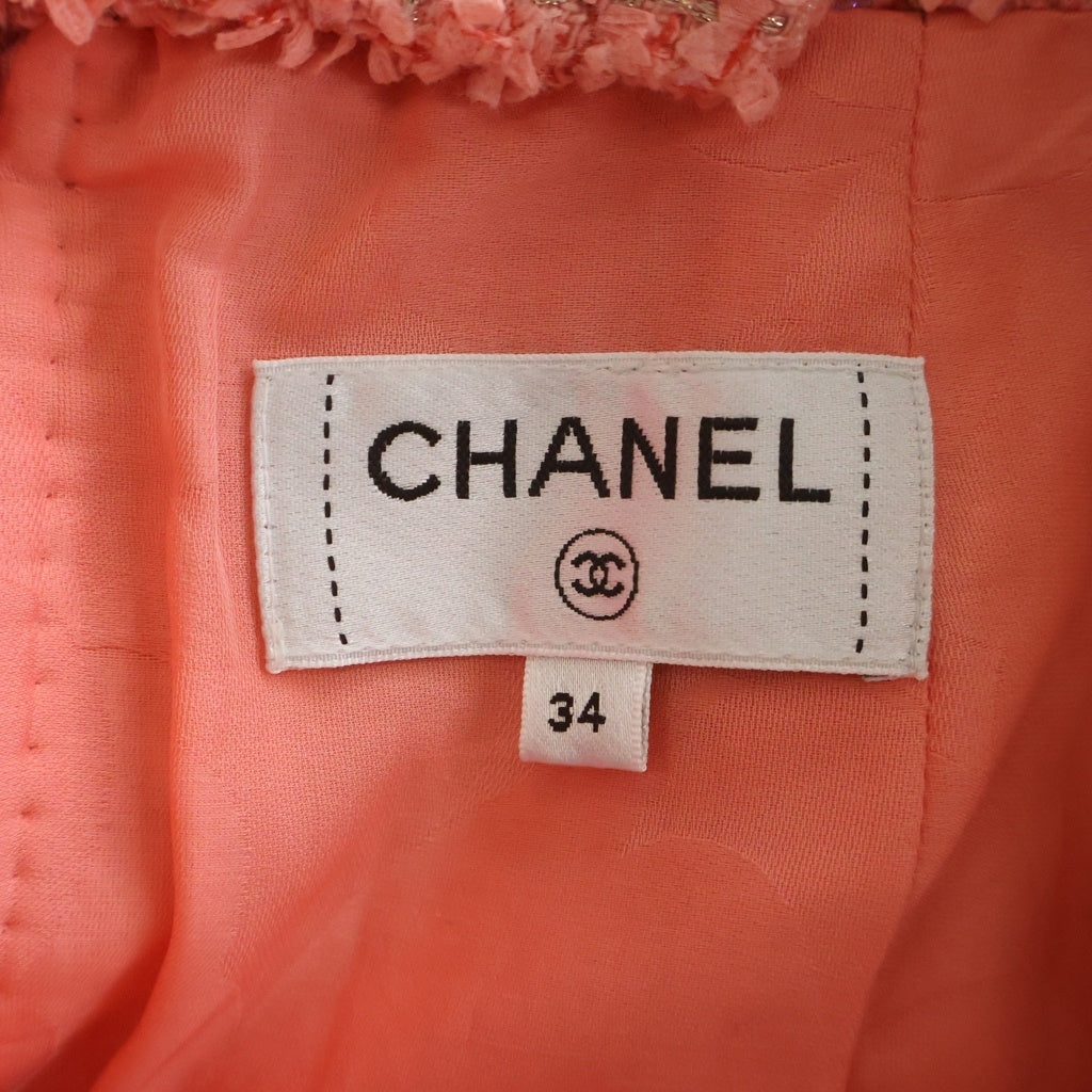 CHANEL(シャネル) ツイード スカート コーラルピンク #34 P63188V48654 レディース