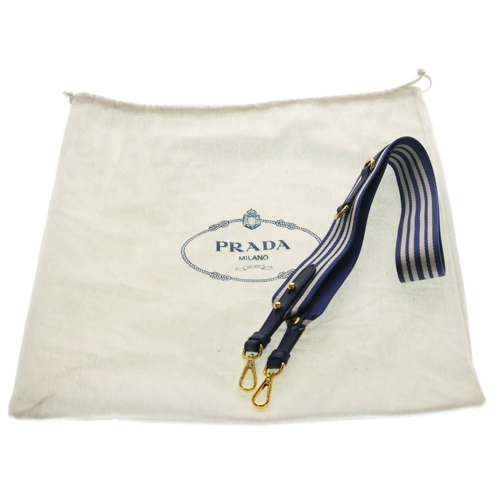 PRADA(プラダ) カナパ 2wayハンドバッグ ショルダーバッグ ネイビー キャンバス 1BG439 ゴールド金具 レディース