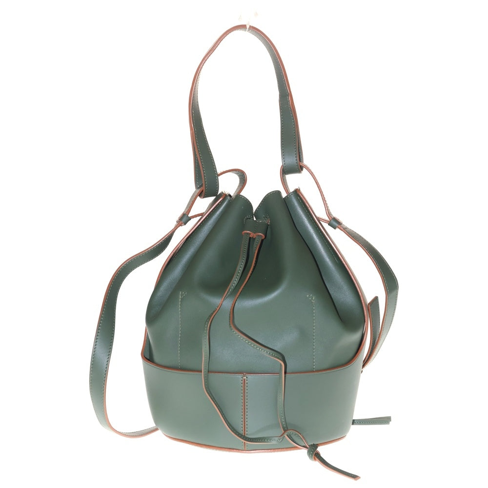 LOEWE(ロエベ) ロエベ バルーンバッグ ミディアム ショルダーバッグ グリーン×ブラウン レザー レディース