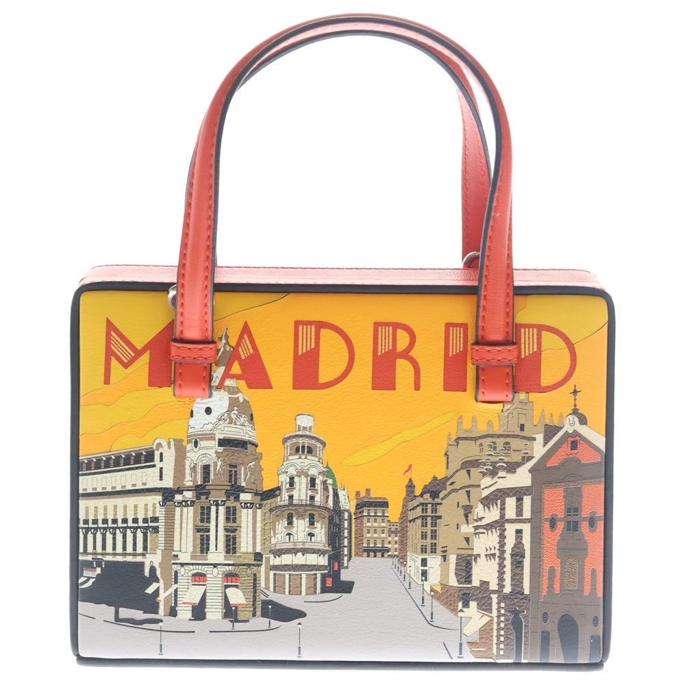 LOEWE(ロエベ) ロエベ ポスタルバッグ スモールシティ マドリード ショルダーバッグ ミニハンドバッグ レッド×オレンジ レザー シルバー金具 レディース
