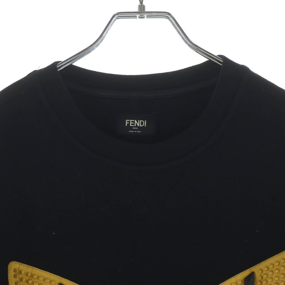 FENDI(フェンディ) バグズアイ フロントデザイン クルーネックスウェット ブラック
