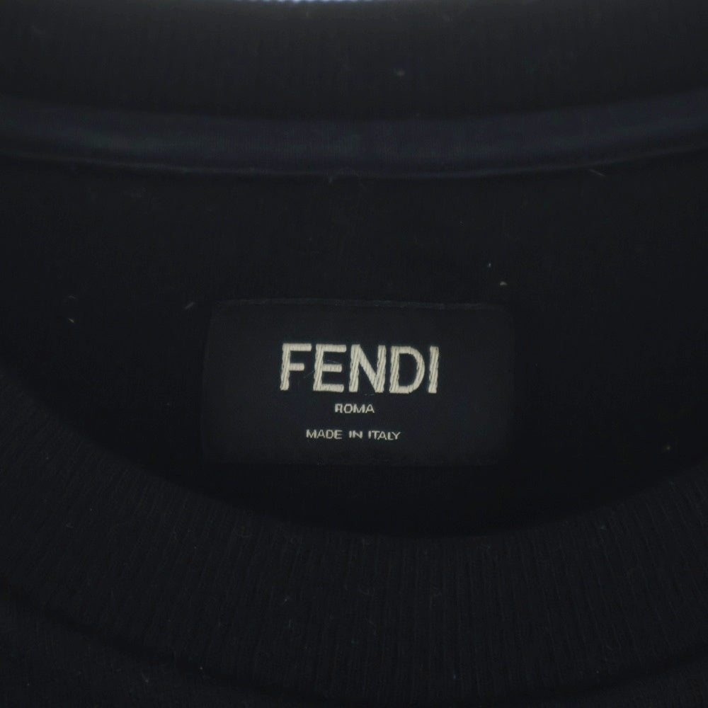 FENDI(フェンディ) バグズアイ フロントデザイン クルーネックスウェット ブラック