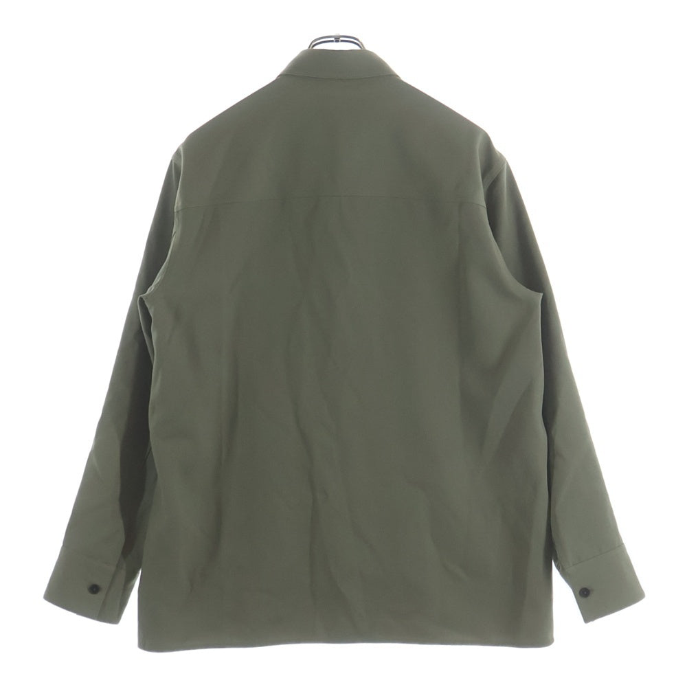 JIL SANDER NAVY(ジルサンダーネイビー) 22AW オフセンター ジップアップ ウール 長袖 シャツジャケット カーキ J21DL0011 J40002
