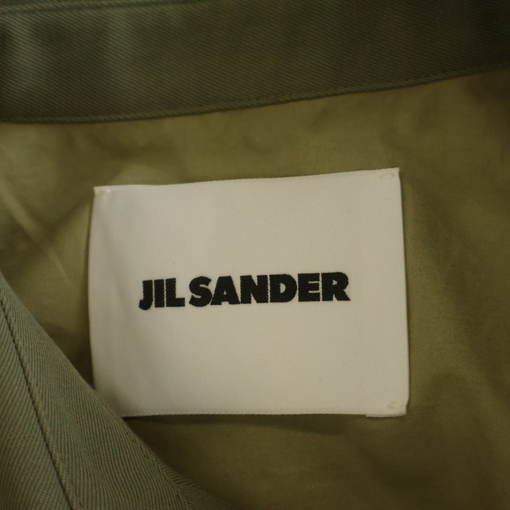 JIL SANDER NAVY(ジルサンダーネイビー) 22AW オフセンター ジップアップ ウール 長袖 シャツジャケット カーキ J21DL0011 J40002