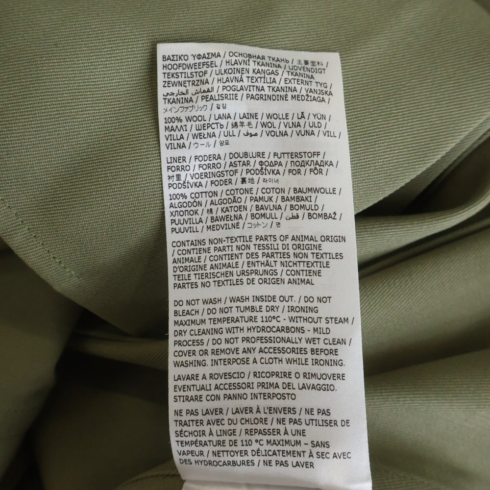 JIL SANDER NAVY(ジルサンダーネイビー) 22AW オフセンター ジップアップ ウール 長袖 シャツジャケット カーキ J21DL0011 J40002