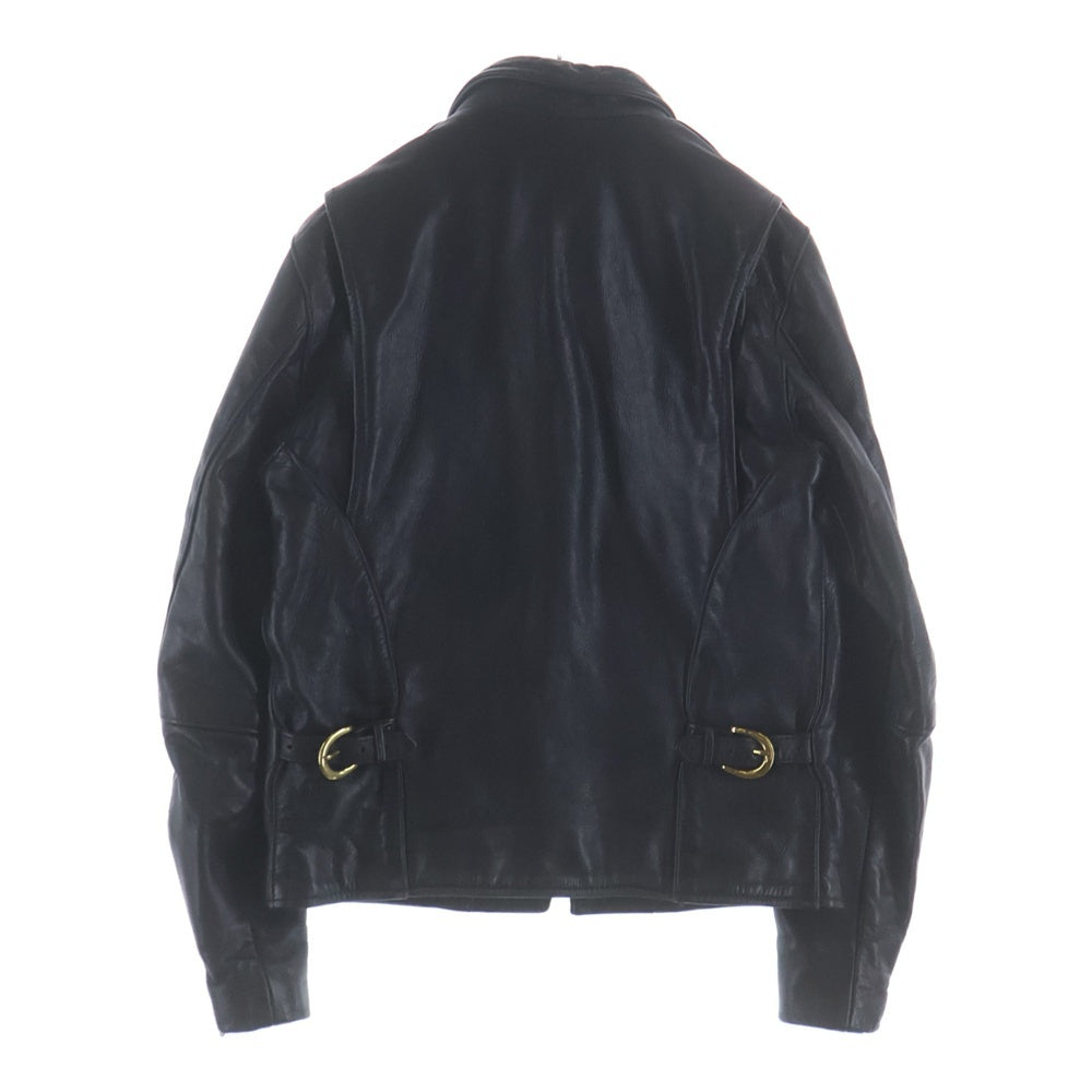 VANSON(バンソン) カウレザー シングルライダースジャケット ブラック