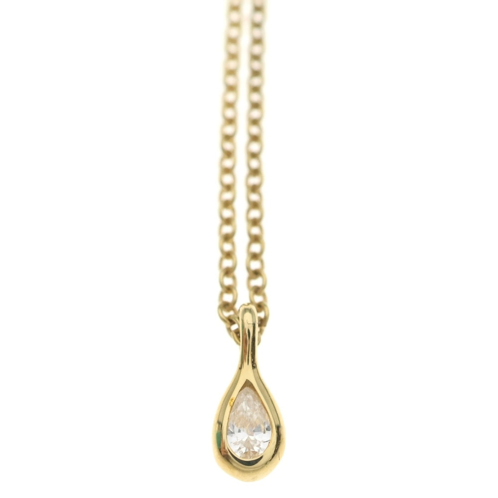 TIFFANY & Co.(ティファニー) バイザヤード ペアシェイプ ダイヤネックレス ペンダント チェーン ゴールド Au750YG レディース