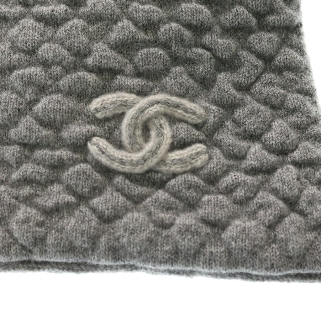 CHANEL(シャネル) ココマーク ストール グレー カシミア×シルク レディース