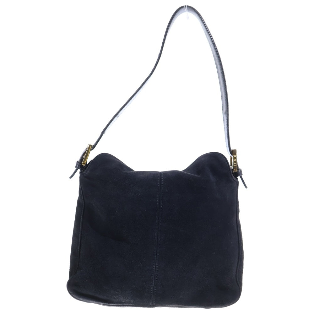 FENDI(フェンディ) ラメ マンマバケット ワンショルダーバッグ ハンドバッグ ブラック スエード×レザー ゴールド金具 レディース