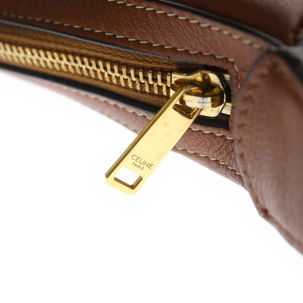 CELINE(セリーヌ) トリオンフ スモール エロイズ ショルダーバッグ ブラウン レザー ゴールド金具 レディース