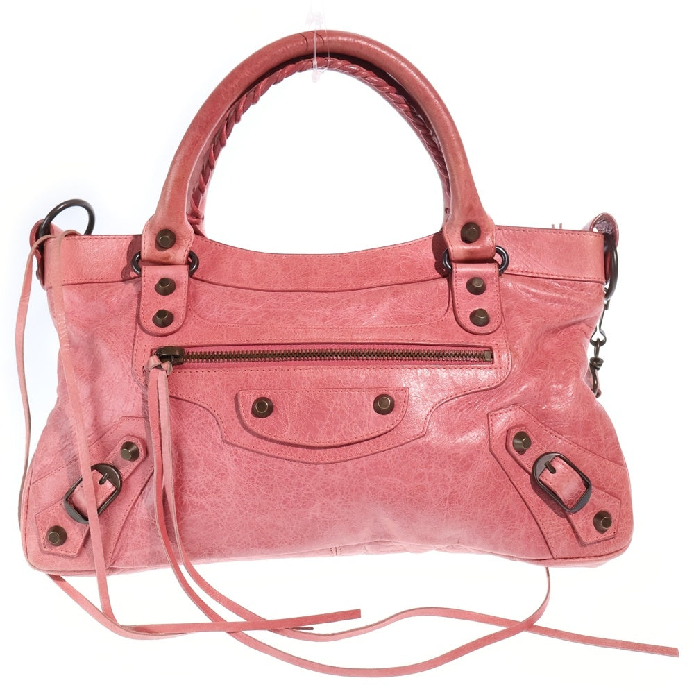 BALENCIAGA(バレンシアガ) ザファースト 2WAY ハンド ショルダーバッグ ピンク レザー 103208 レディース
