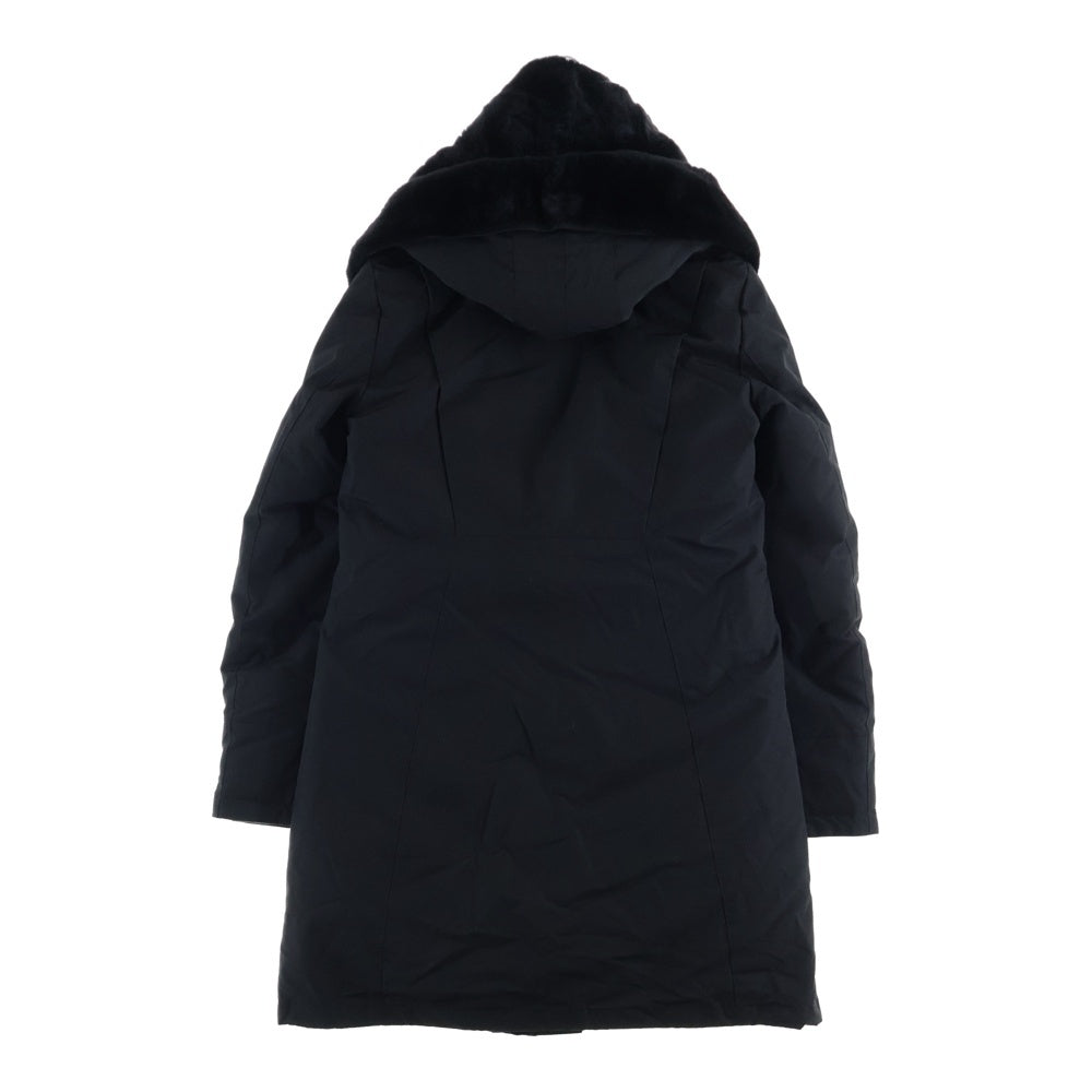WOOLRICH(ウールリッチ) ダウンライナー付き ファーフーデッド ジップアップ ナイロンコート ロングジャケット ブラック レディース