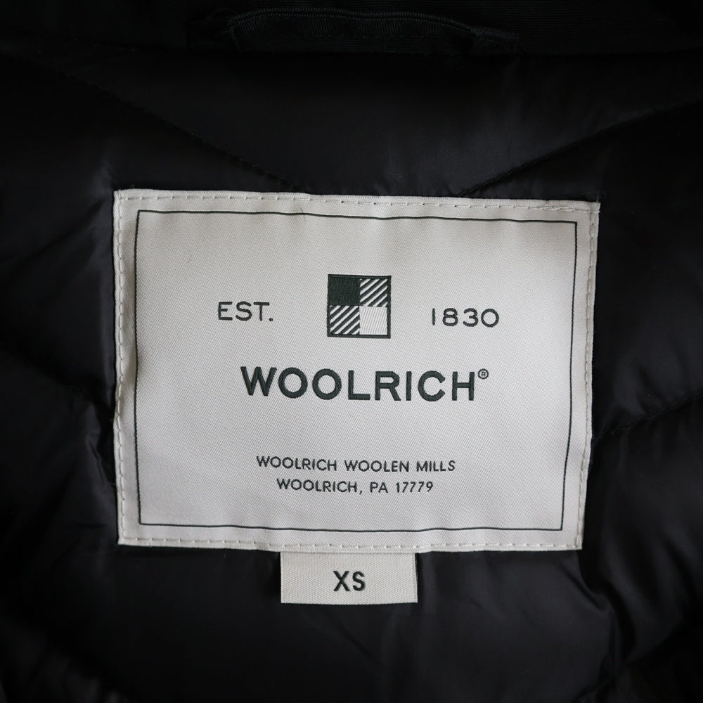 WOOLRICH(ウールリッチ) ダウンライナー付き ファーフーデッド ジップアップ ナイロンコート ロングジャケット ブラック レディース