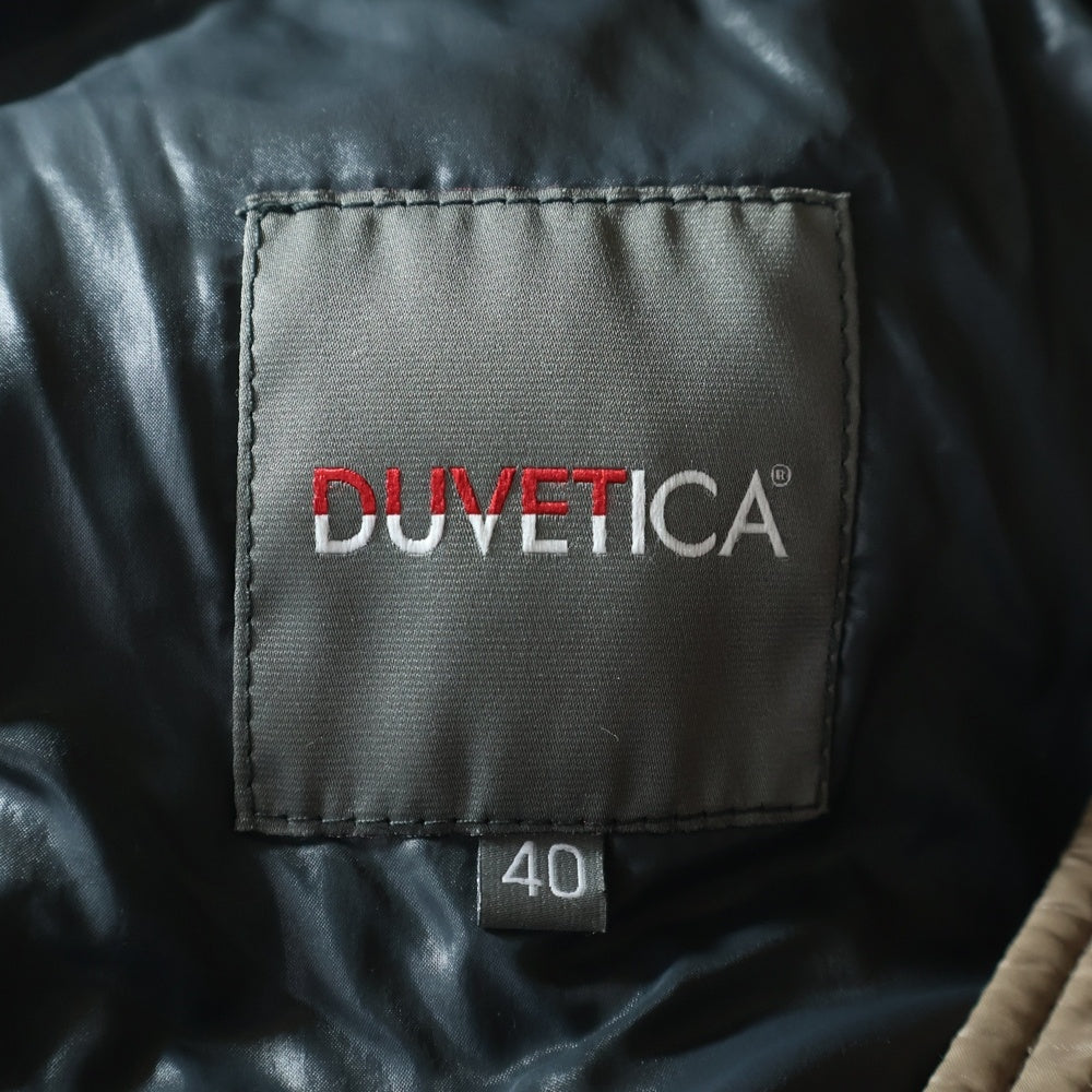 DUVETICA(デュベティカ) ファーフーデッド ジップアップ ダウンジャケット ベージュ レディース