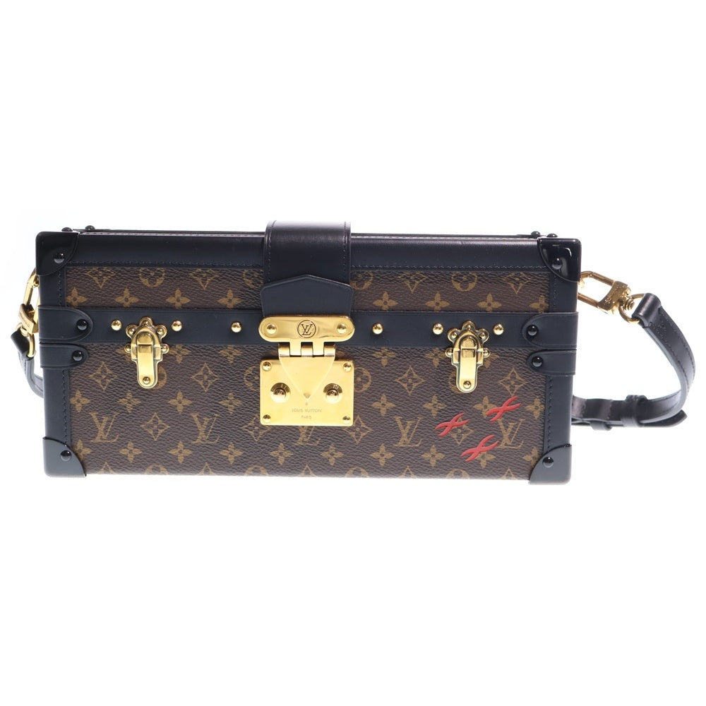 LOUIS VUITTON(ルイヴィトン) モノグラム プティット マル ショルダーバッグ ブラウン×ブラック レザー ゴールド金具 レディース