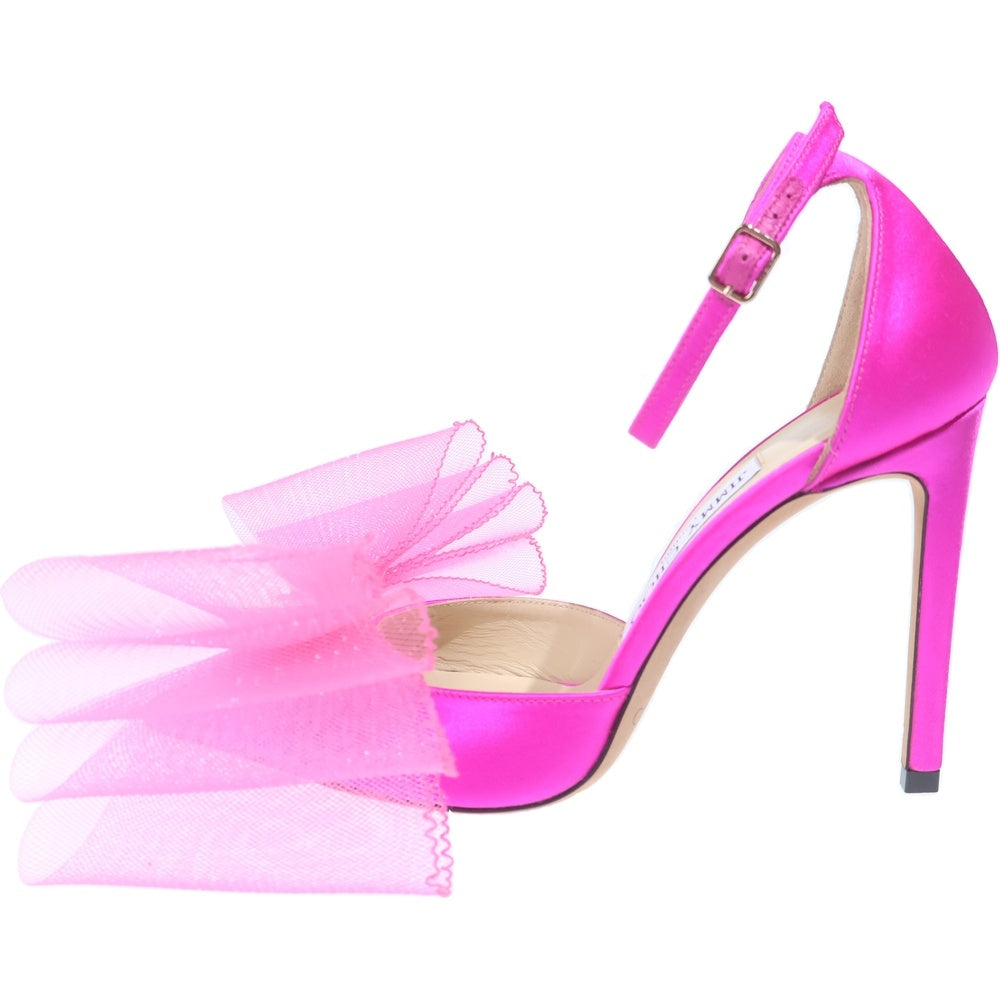 JIMMY CHOO(ジミーチュウ) オーガンジー リボン ポインテッドトゥ ヒール パンプス シューズ ピンク レディース