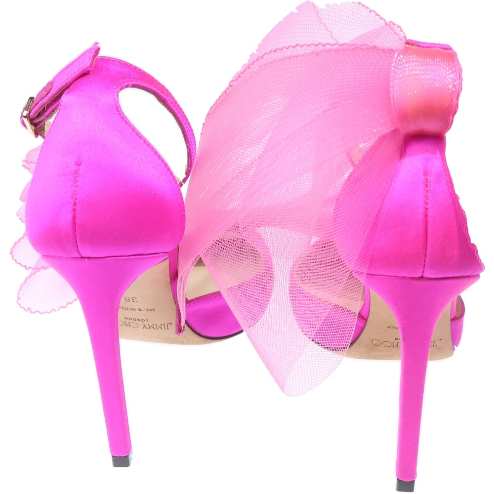JIMMY CHOO(ジミーチュウ) オーガンジー リボン ポインテッドトゥ ヒール パンプス シューズ ピンク レディース