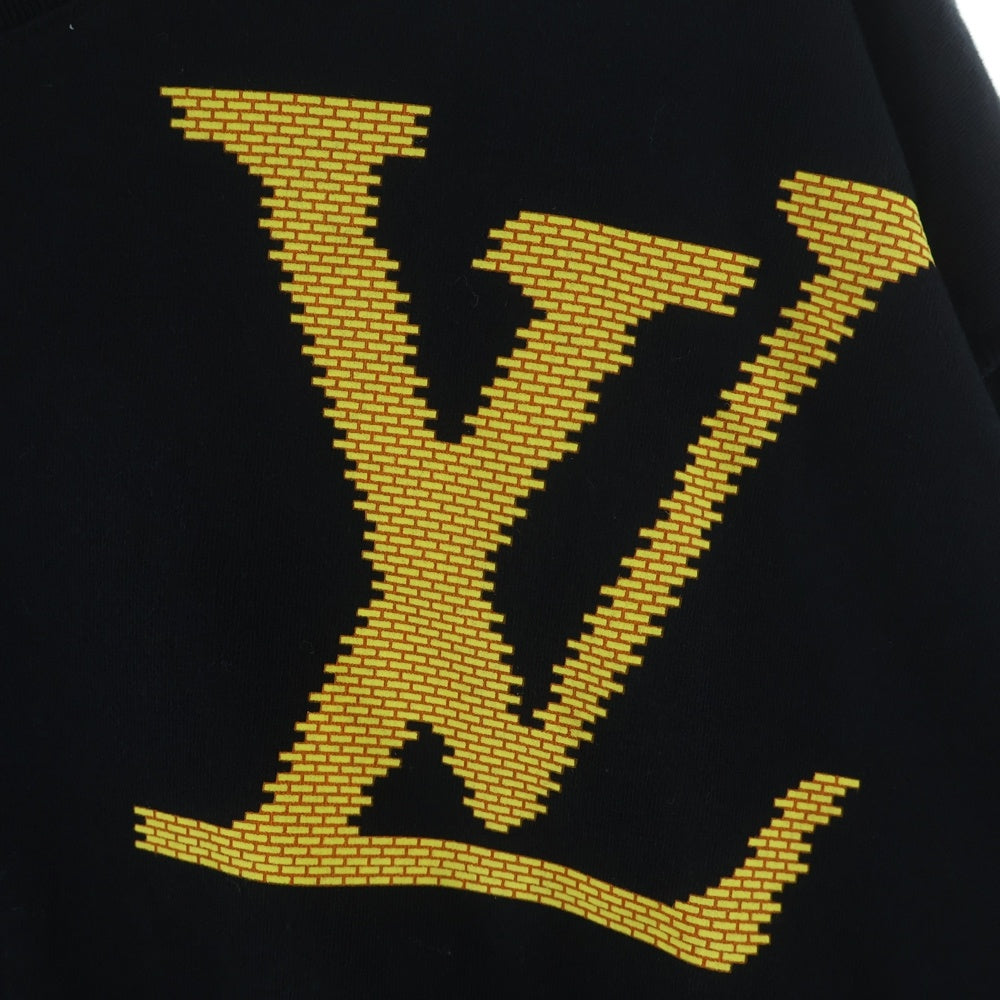LOUIS VUITTON(ルイヴィトン) 19SS LVブリックロゴプリント クルーネック 半袖Tシャツ カットソー ブラック RM191 LVO HGY97W レディース