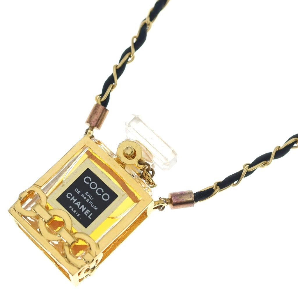 CHANEL(シャネル) パフュームボトル チェーンネックレス ペンダント チェーン ゴールド×ブラック GP レディース