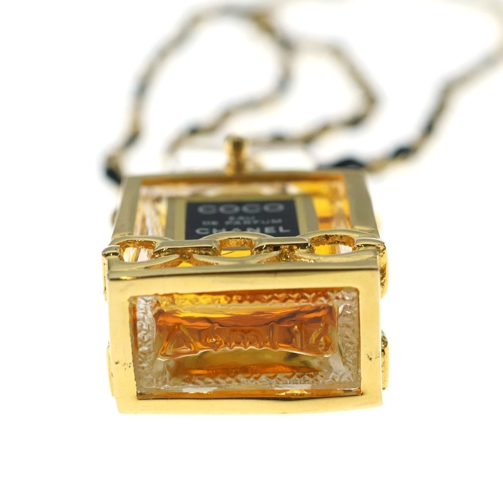 CHANEL(シャネル) パフュームボトル チェーンネックレス ペンダント チェーン ゴールド×ブラック GP レディース
