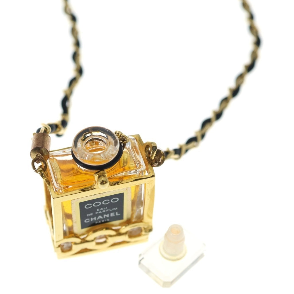 CHANEL(シャネル) パフュームボトル チェーンネックレス ペンダント チェーン ゴールド×ブラック GP レディース