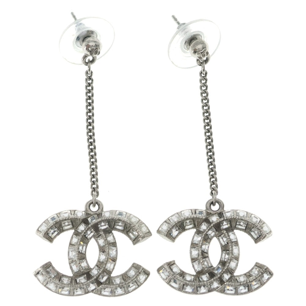 CHANEL(シャネル) ココマーク クリスタル スイングピアス シルバー レディース