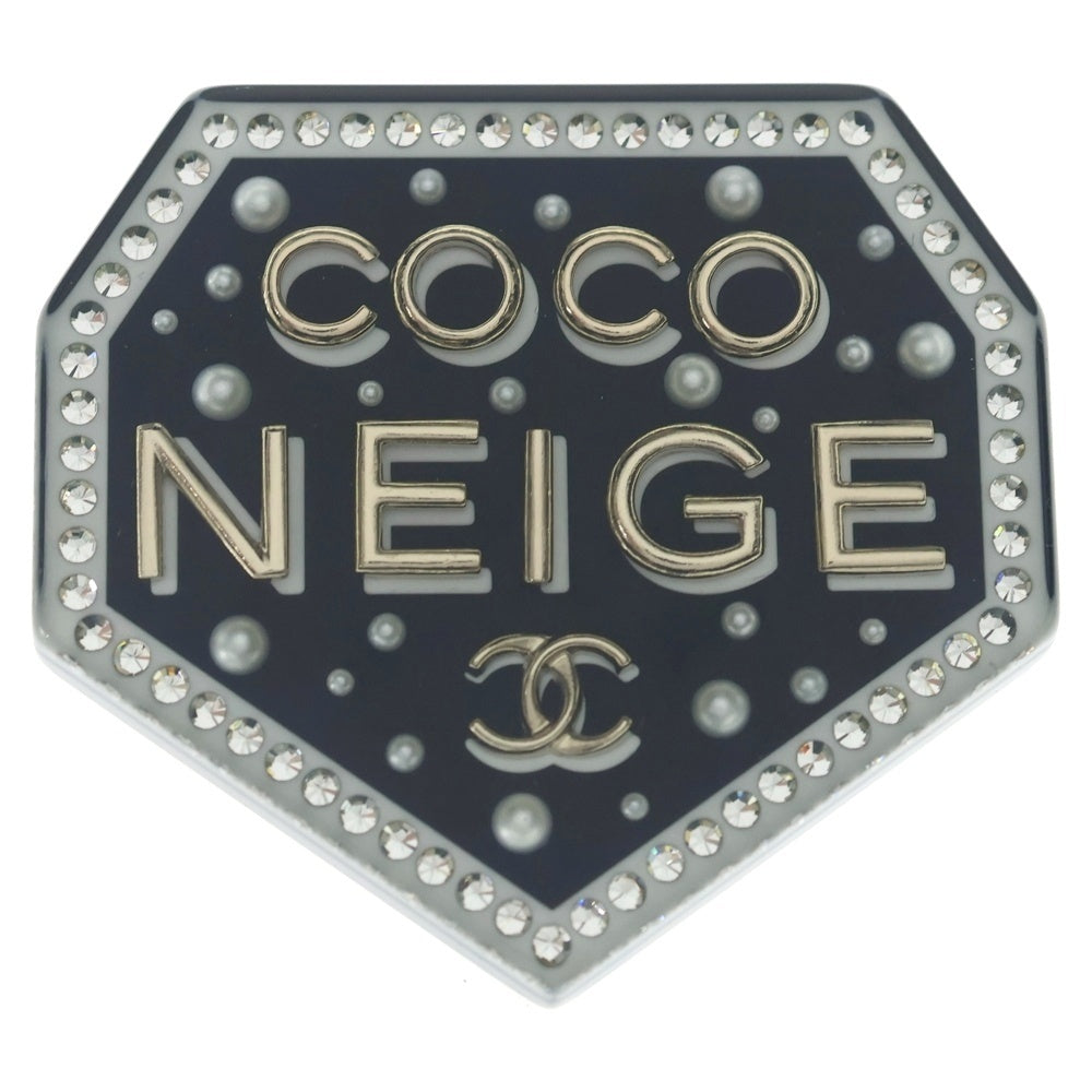 CHANEL(シャネル) COCO NEIGE ブローチ ピンバッジ ブラック シルバー レディース