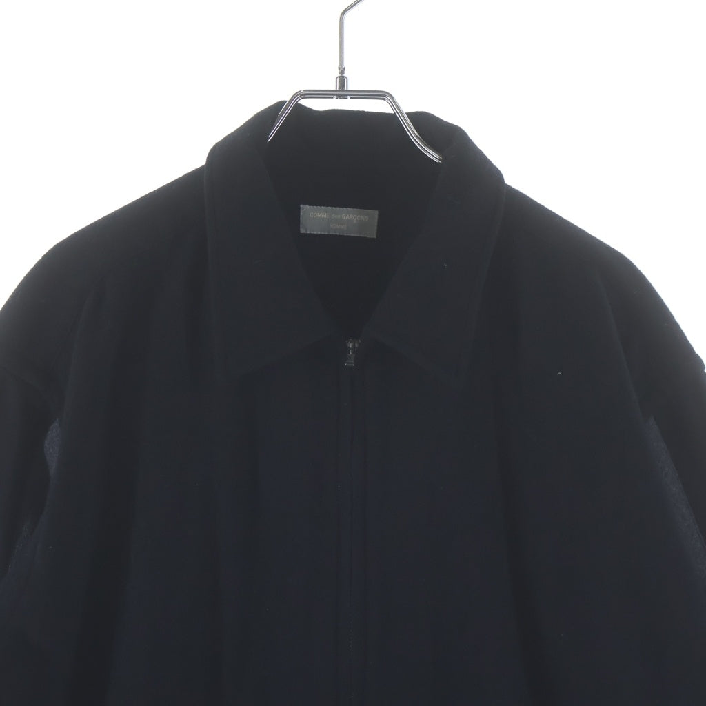 COMME des GARCONS HOMME(コムデギャルソンオム) 95AW AD1995 ウール サイドライン ジップアップジャケット ブラック HB-080030