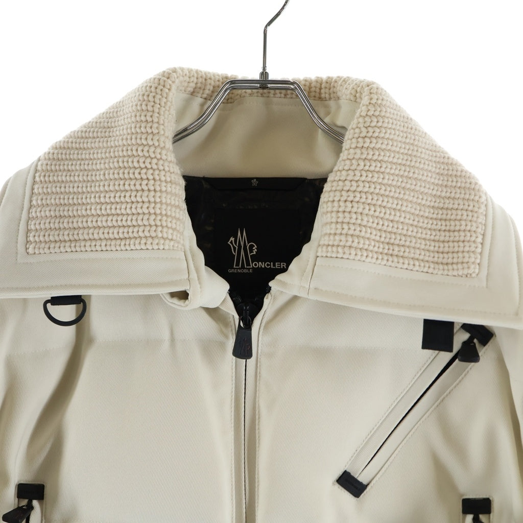 MONCLER(モンクレール) 17AW COURMAYEUR クールマイユール ニット切り替え ジップアップ ダウンジャケット アイボリー C20974188595 57838