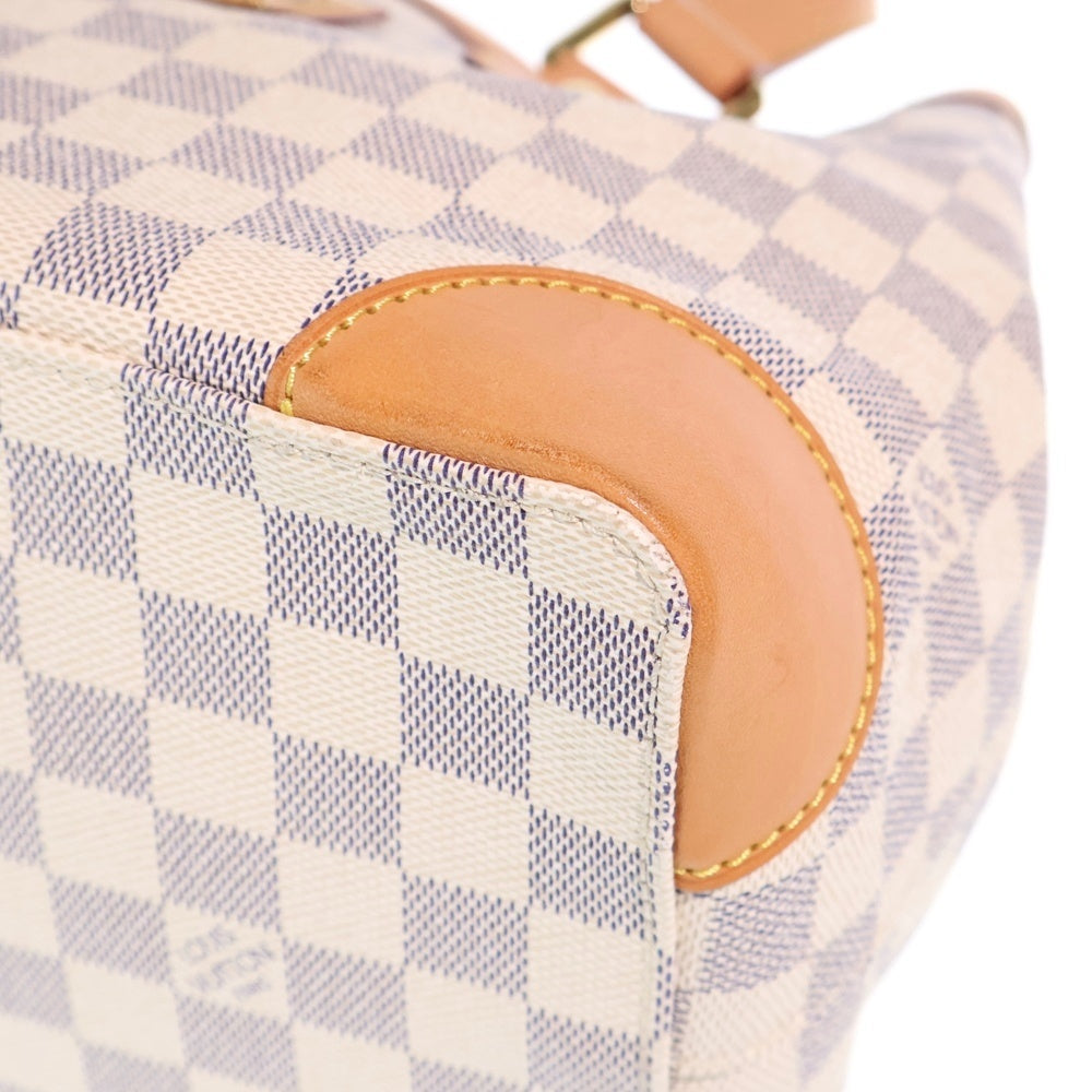 LOUIS VUITTON(ルイヴィトン) ダミエアズール ハムステッドMM トートバッグ ハンドバッグ アイボリー×ブラウン レザー×PVC N51206 ゴールド金具 レディース