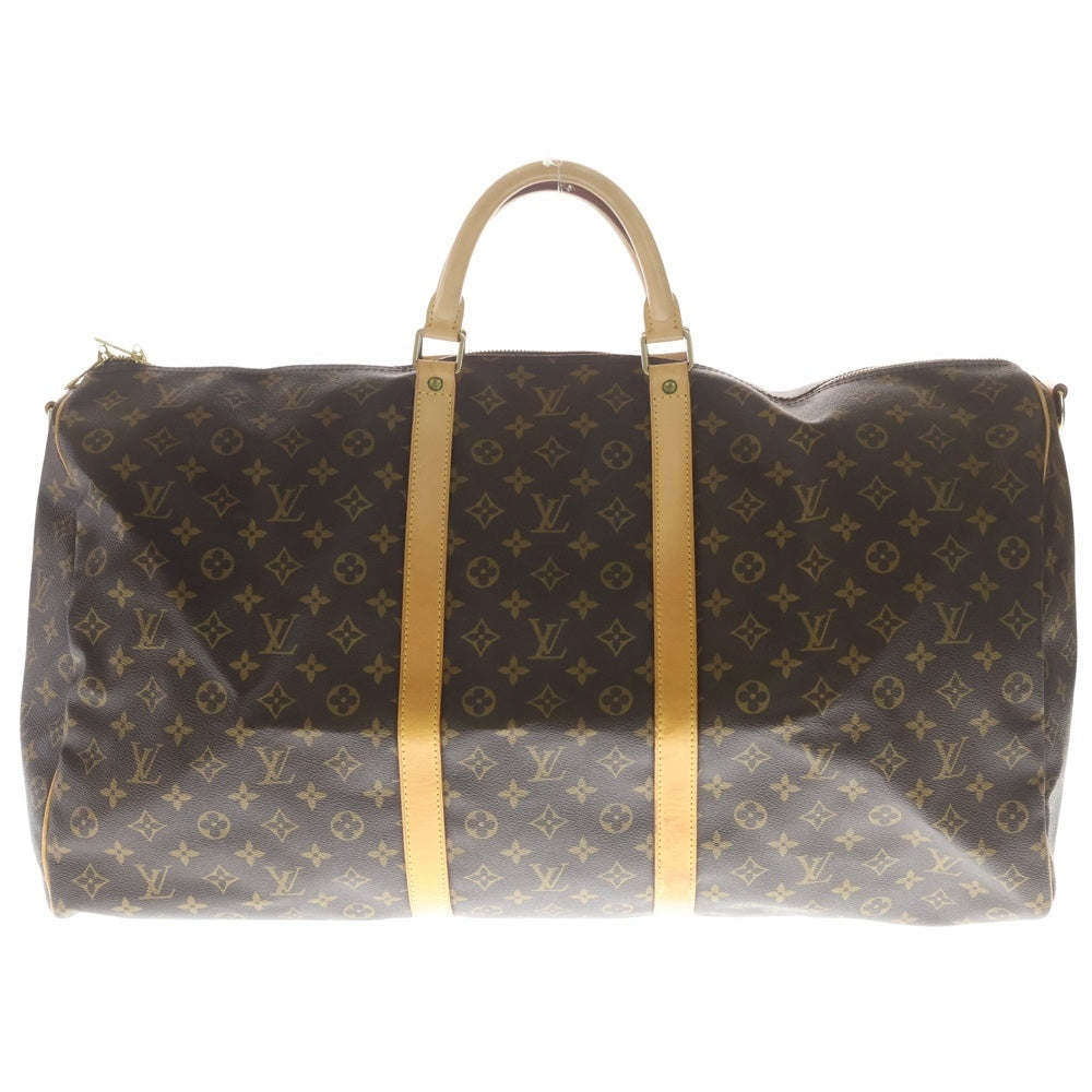 LOUIS VUITTON(ルイヴィトン) キーポル バンドリエール60 モノグラム PVC レザー ショルダー ボストンバッグ ゴールド金具 ブラウン M41412 レディース