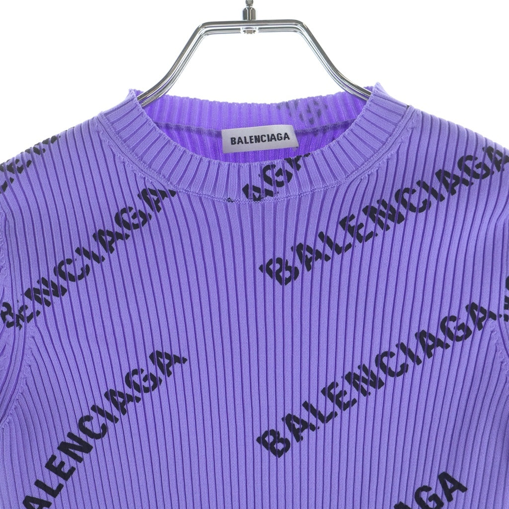 BALENCIAGA(バレンシアガ) ロゴ ニット パープル XS 555321 レディース